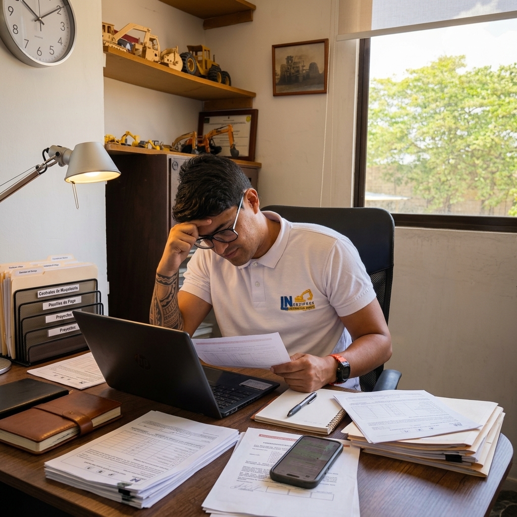 Empresario revisando documentos financieros